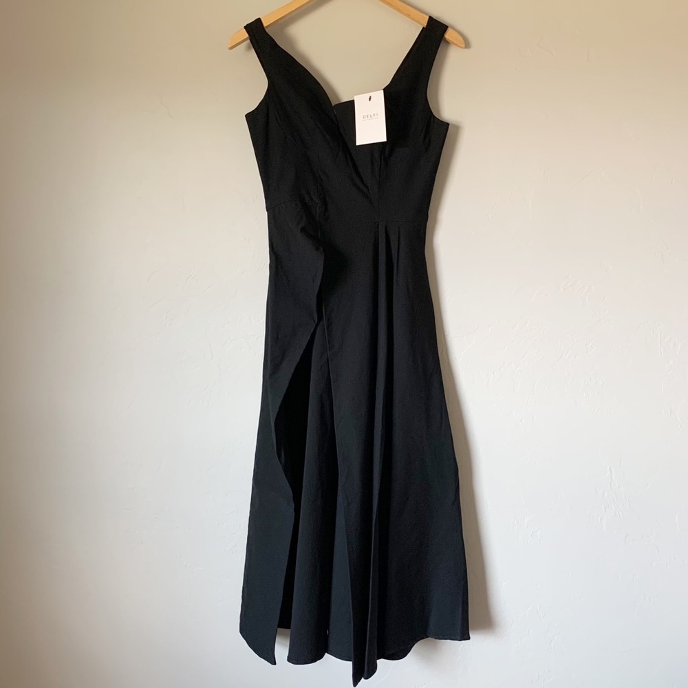Delfi Asymmetrical Sweetheart Midi Party Dress